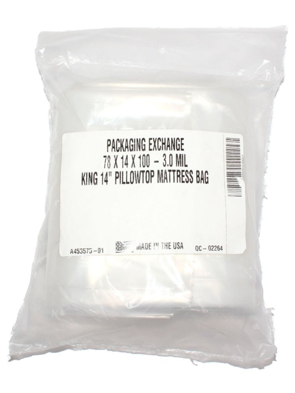 Packaging Exchange King Pillowtop Mattress Protection Bag, 78"x14"x100", 3.0 Mil